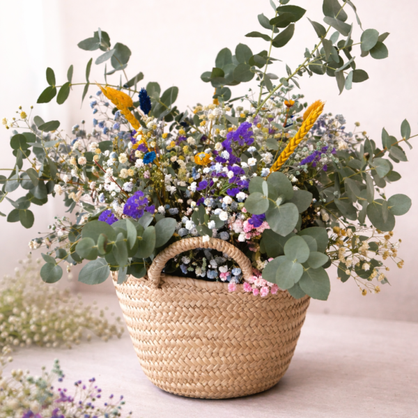 Capazo Eterno-Flores secas | Vida floristería Torrevieja