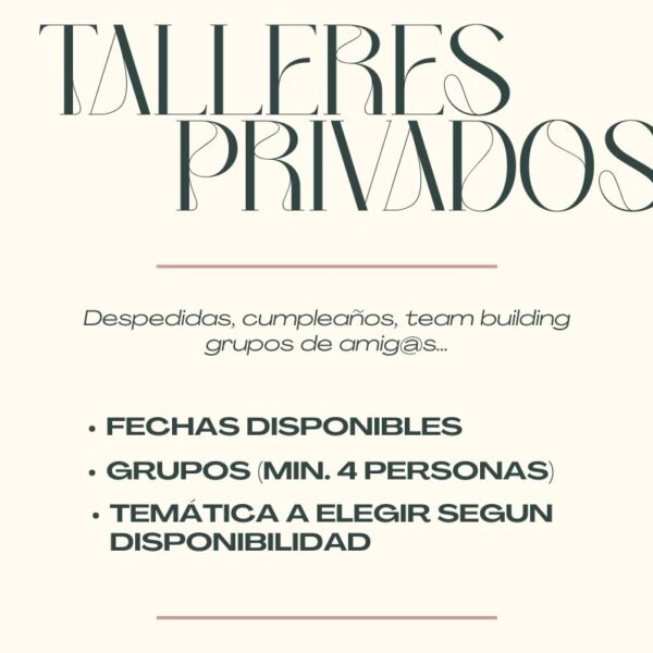 Talleres privados-Elige el taller y la fecha